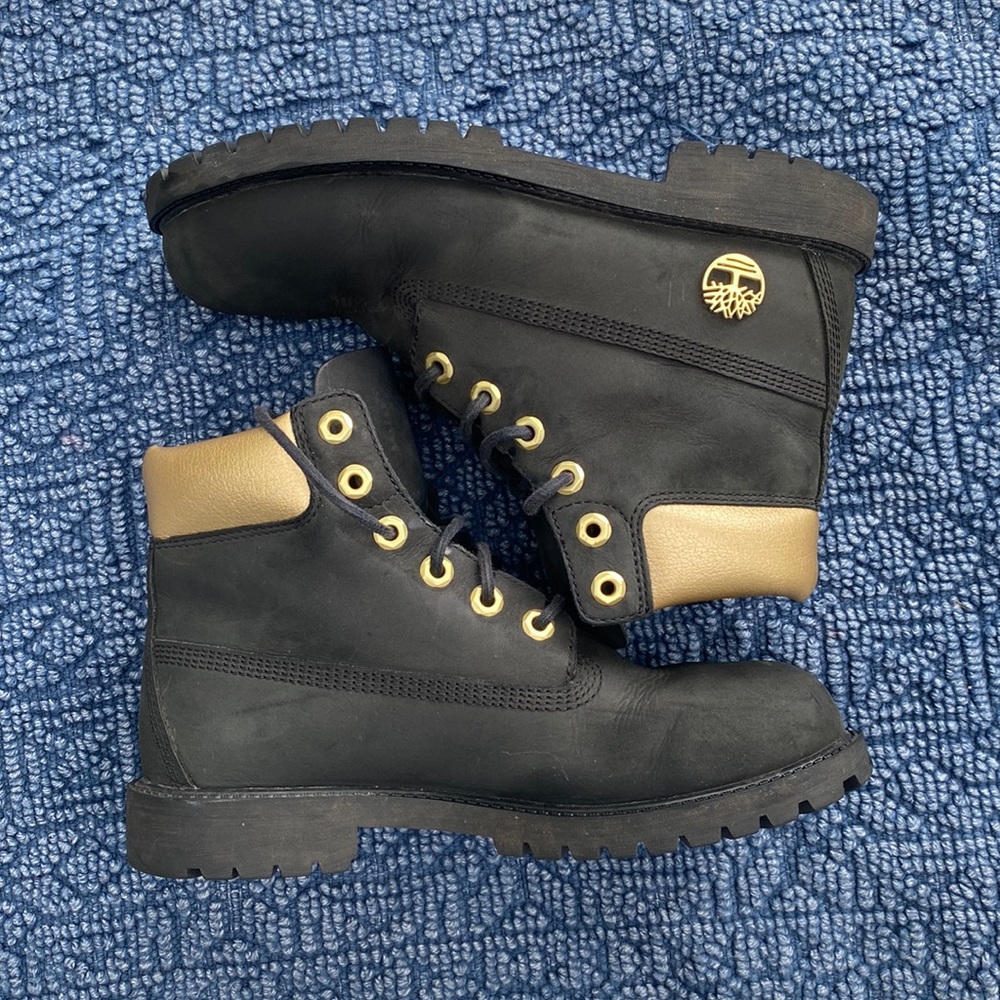 Black and Gold Timberlands